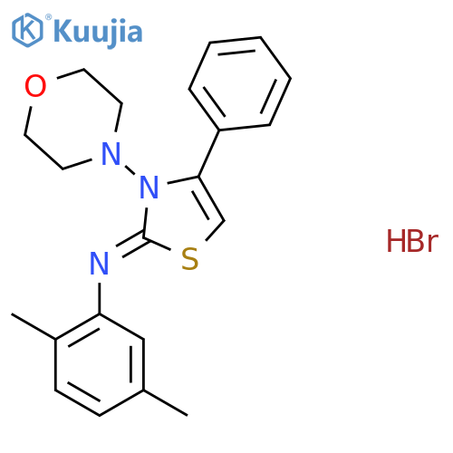 (2Z)-N-(2,5-dimethylphenyl)-3-(morpholin-4-yl)-4-phenyl-2,3-dihydro-1,3-thiazol-2-imine hydrobromide structure