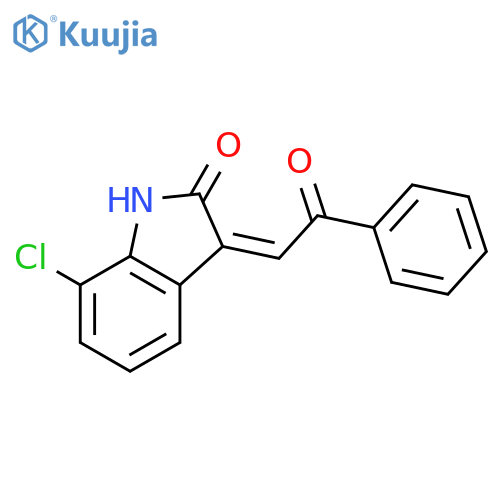 (3Z)-7-chloro-3-(2-oxo-2-phenylethylidene)-1,3-dihydro-2H-indol-2-one structure