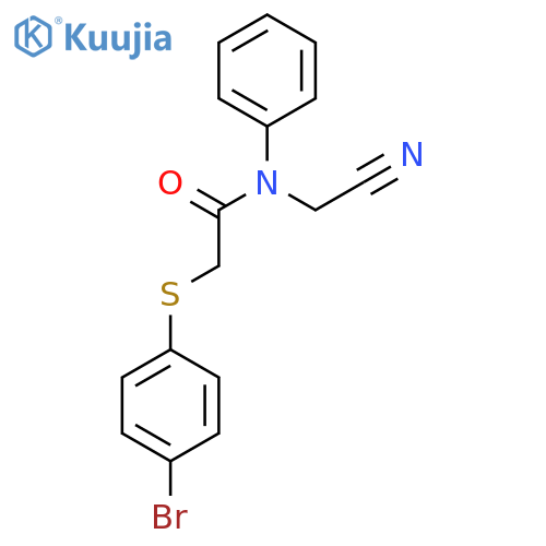 2-[(4-bromophenyl)sulfanyl]-N-(cyanomethyl)-N-phenylacetamide structure
