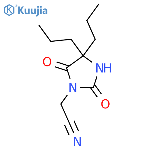 2-(2,5-dioxo-4,4-dipropylimidazolidin-1-yl)acetonitrile structure