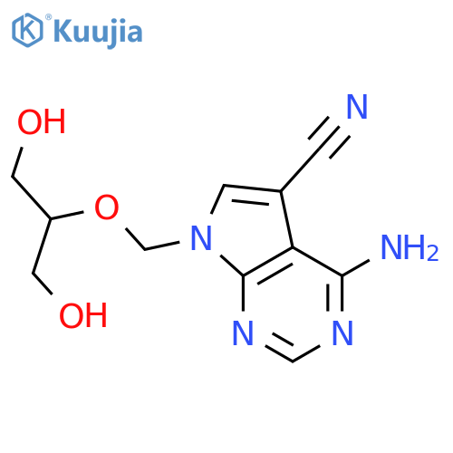 7H-Pyrrolo[2,3-d]pyrimidine-5-carbonitrile,4-amino-7-[[2-hydroxy-1-(hydroxymethyl)ethoxy]methyl]- structure