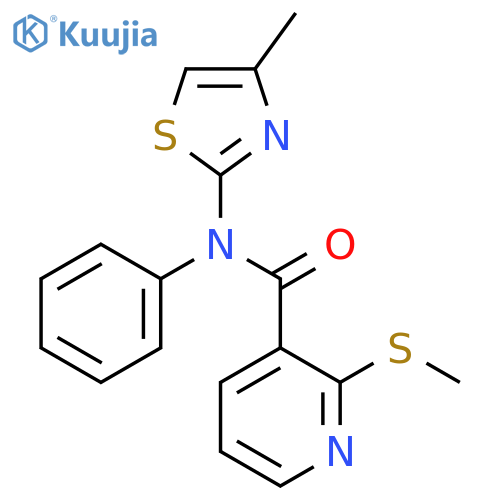 N-(4-methyl-1,3-thiazol-2-yl)-2-(methylsulfanyl)-N-phenylpyridine-3-carboxamide structure