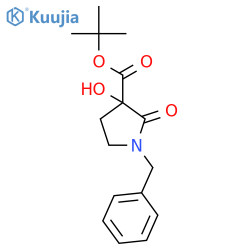 3-Pyrrolidinecarboxylic acid, 3-hydroxy-2-oxo-1-(phenylmethyl)-, 1,1-dimethylethyl ester, (3S)- structure