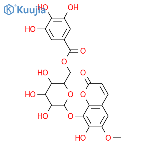 6,7,8-Trihydroxy-2H-1-benzopyran-2-one; 6-Me ether, 8-O-[3,4,5-trihydroxybenzoyl-(→6)-β-D-galactopyranoside] structure