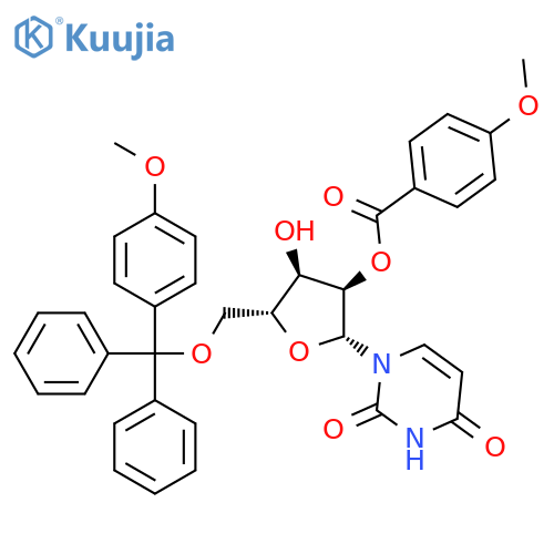 Uridine, 5'-O-[(4-methoxyphenyl)diphenylmethyl]-, 2'-(4-methoxybenzoate) (9CI) structure