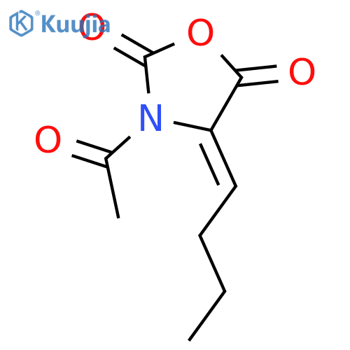 2,5-Oxazolidinedione, 3-acetyl-4-butylidene- structure