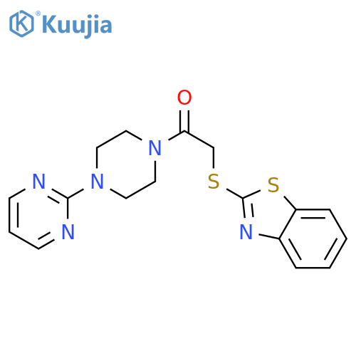 2-(1,3-benzothiazol-2-ylsulfanyl)-1-[4-(pyrimidin-2-yl)piperazin-1-yl]ethan-1-one structure