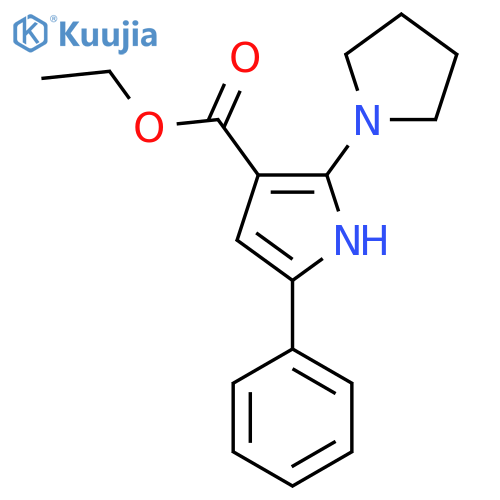 Ethyl 5-phenyl-2-(1-pyrrolidinyl)-1H-pyrrole-3-carboxylate structure