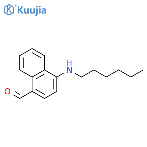 1-Naphthalenecarboxaldehyde, 4-(hexylamino)- structure