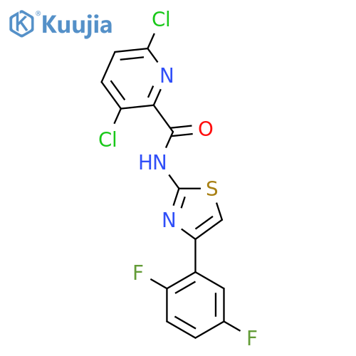 3,6-dichloro-N-[4-(2,5-difluorophenyl)-1,3-thiazol-2-yl]pyridine-2-carboxamide structure