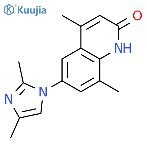 2(1H)-Quinolinone, 6-(2,4-dimethyl-1H-imidazol-1-yl)-4,8-dimethyl- structure