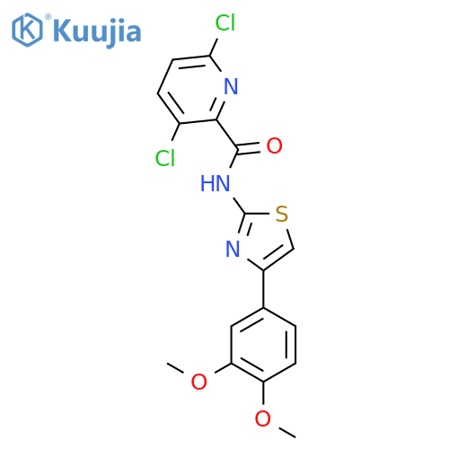 3,6-dichloro-N-[4-(3,4-dimethoxyphenyl)-1,3-thiazol-2-yl]pyridine-2-carboxamide structure