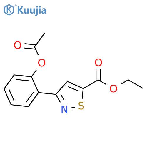 5-Isothiazolecarboxylic acid, 3-[2-(acetyloxy)phenyl]-, ethyl ester structure