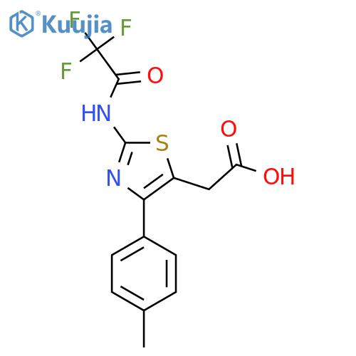 2-4-(4-methylphenyl)-2-(trifluoroacetamido)-1,3-thiazol-5-ylacetic acid structure