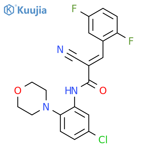 (E)-N-(5-chloro-2-morpholin-4-ylphenyl)-2-cyano-3-(2,5-difluorophenyl)prop-2-enamide structure