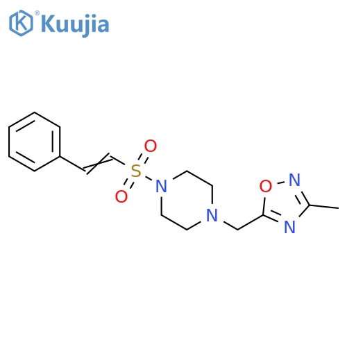 1-[(3-Methyl-1,2,4-oxadiazol-5-yl)methyl]-4-[(2-phenylethenyl)sulfonyl]piperazine structure
