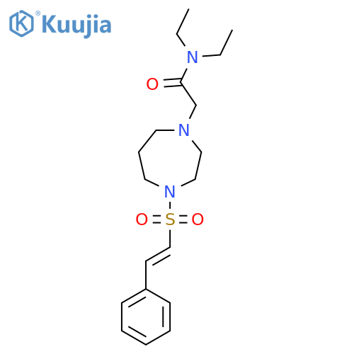 N,N-diethyl-2-[4-(2-phenylethenesulfonyl)-1,4-diazepan-1-yl]acetamide structure