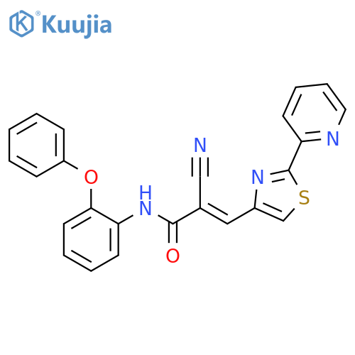 2-cyano-N-(2-phenoxyphenyl)-3-[2-(pyridin-2-yl)-1,3-thiazol-4-yl]prop-2-enamide structure