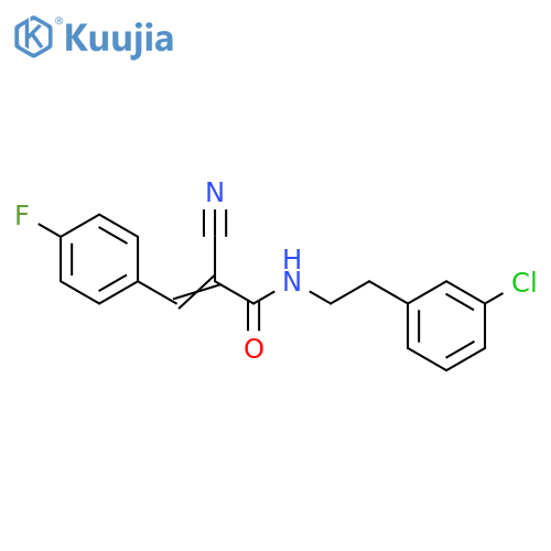 N-[2-(3-Chlorophenyl)ethyl]-2-cyano-3-(4-fluorophenyl)-2-propenamide structure