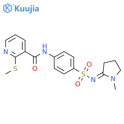 N-[4-[[(1-Methyl-2-pyrrolidinylidene)amino]sulfonyl]phenyl]-2-(methylthio)-3-pyridinecarboxamide structure