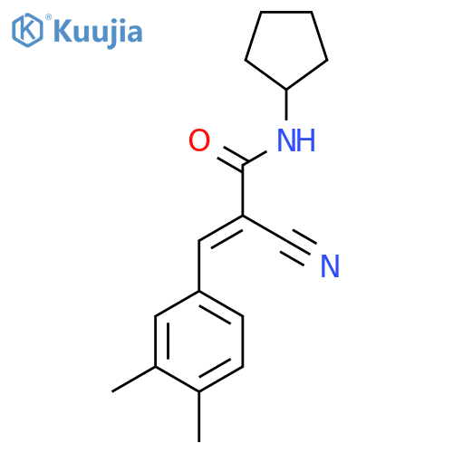 2-cyano-N-cyclopentyl-3-(3,4-dimethylphenyl)prop-2-enamide structure
