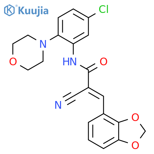 3-(1,3-Dioxaindan-4-yl)-n-[5-chloro-2-(morpholin-4-yl)phenyl]-2-cyanoprop-2-enamide structure