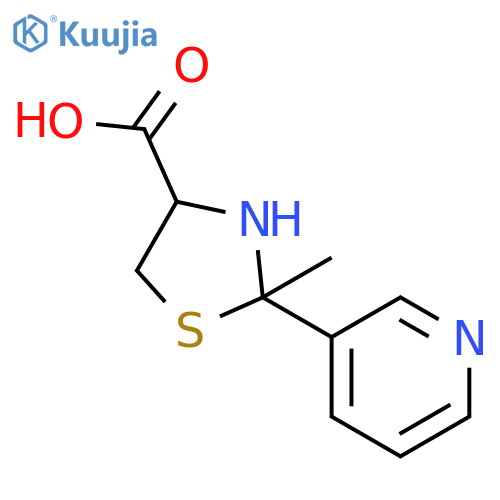 4-Thiazolidinecarboxylic acid, 2-methyl-2-(3-pyridinyl)- structure