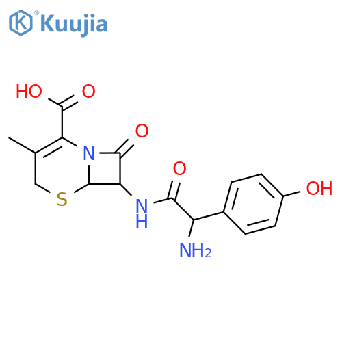 7-2-amino-2-(4-hydroxyphenyl)acetamido-3-methyl-8-oxo-5-thia-1-azabicyclo4.2.0oct-2-ene-2-carboxylic acid structure