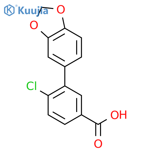 4-Chloro-3-(3,4-methylenedioxyphenyl)benzoic acid structure