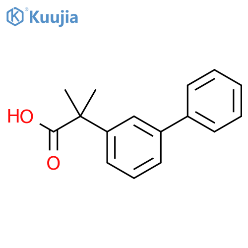 2-methyl-2-(3-phenylphenyl)propanoic acid structure