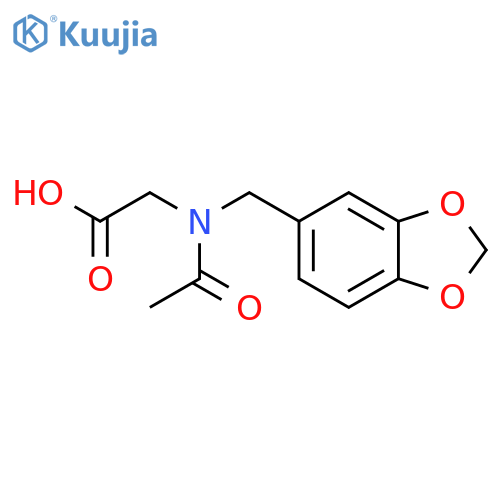 2-{N-(1,3-dioxaindan-5-yl)methylacetamido}acetic acid structure