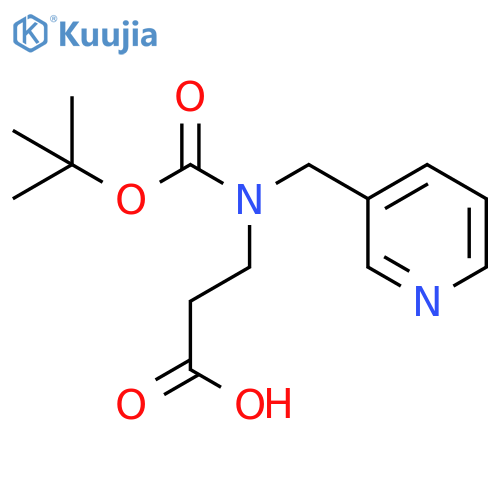 3-{(tert-butoxy)carbonyl(pyridin-3-yl)methylamino}propanoic acid structure