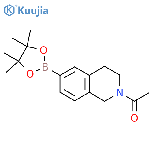 1-6-(4,4,5,5-tetramethyl-1,3,2-dioxaborolan-2-yl)-1,2,3,4-tetrahydroisoquinolin-2-ylethan-1-one structure