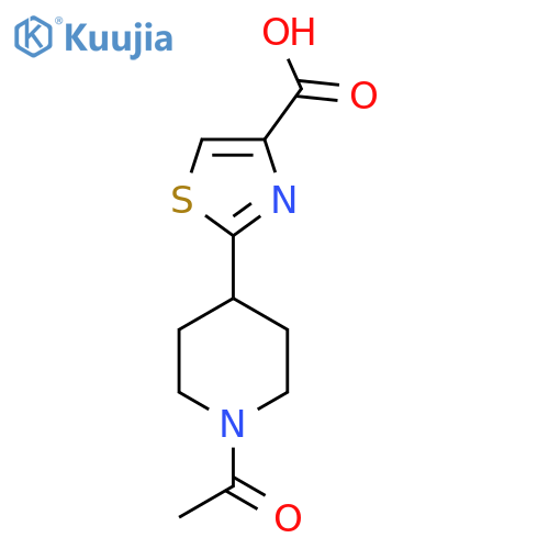 2-(1-acetylpiperidin-4-yl)-1,3-thiazole-4-carboxylic acid structure