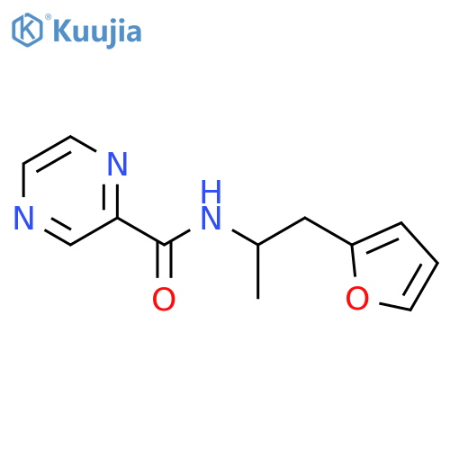 N-1-(furan-2-yl)propan-2-ylpyrazine-2-carboxamide structure