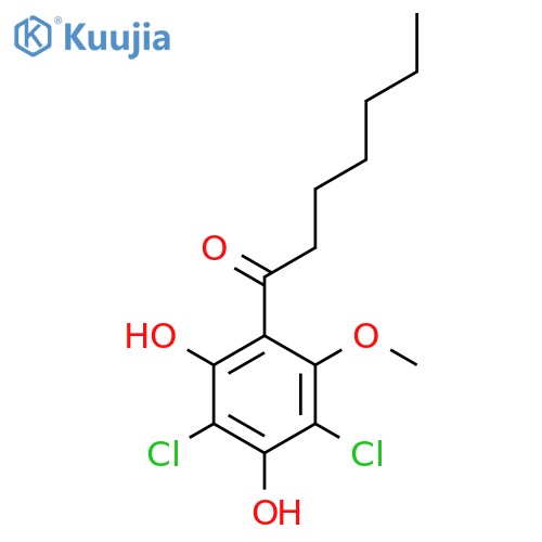 1-Heptanone, 1-(3,5-dichloro-2,4-dihydroxy-6-methoxyphenyl)- structure