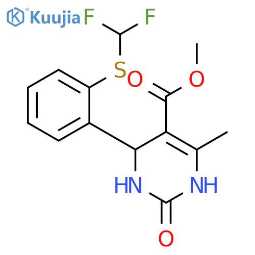 5-Pyrimidinecarboxylicacid, 4-[2-[(difluoromethyl)thio]phenyl]-1,2,3,4-tetrahydro-6-methyl-2-oxo-,methyl ester structure