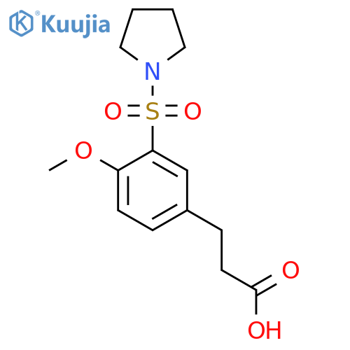 3-[4-Methoxy-3-(pyrrolidine-1-sulfonyl)-phenyl]-propionic acid structure