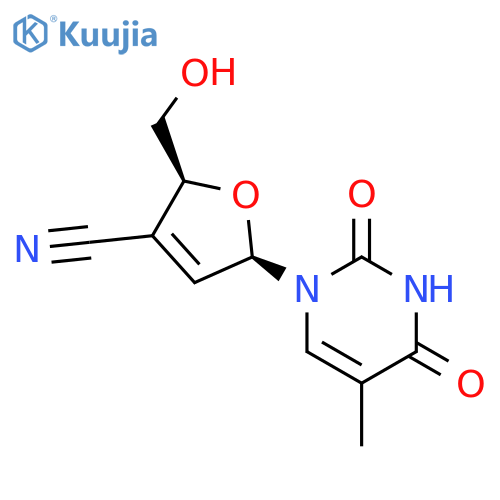 3-Furancarbonitrile,5-(3,4-dihydro-5-methyl-2,4-dioxo-1(2H)-pyrimidinyl)-2,5-dihydro-2-(hydroxymethyl)-,(2S,5R)- structure