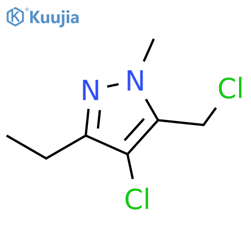 4-chloro-5-(chloromethyl)-3-ethyl-1-methyl-1H-pyrazole structure