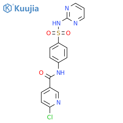 6-chloro-N-{4-[(pyrimidin-2-yl)sulfamoyl]phenyl}pyridine-3-carboxamide structure