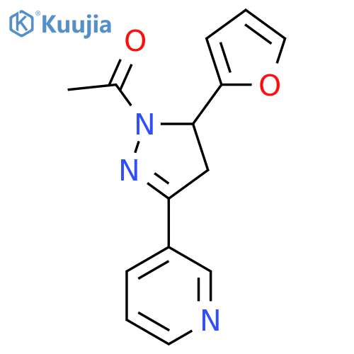 1-[5-(furan-2-yl)-3-(pyridin-3-yl)-4,5-dihydro-1H-pyrazol-1-yl]ethan-1-one structure