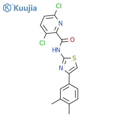 3,6-dichloro-N-[4-(3,4-dimethylphenyl)-1,3-thiazol-2-yl]pyridine-2-carboxamide structure