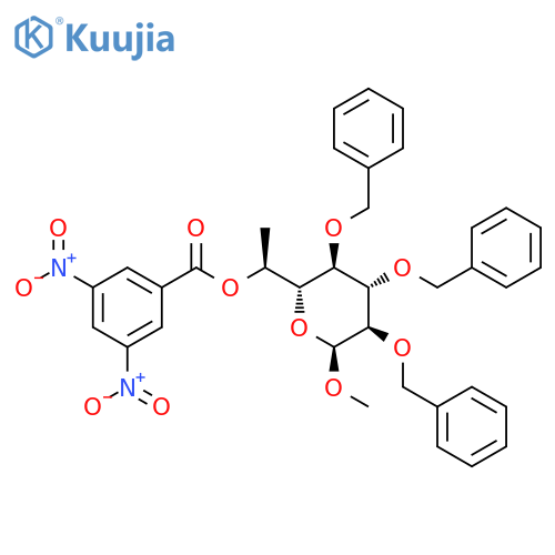 Methyl 7-Deoxy-2,3,4-tris-O-(phenylmethyl)-L-glycero-α-D-gluco-heptopyranoside 3,5-Dinitrobenzoate structure