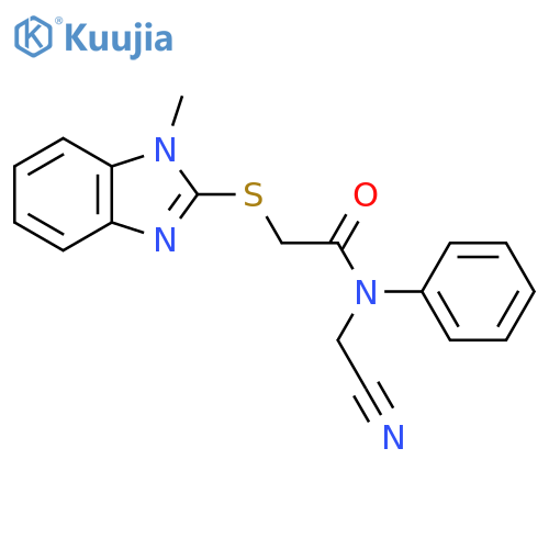 N-(cyanomethyl)-2-[(1-methyl-1H-1,3-benzodiazol-2-yl)sulfanyl]-N-phenylacetamide structure