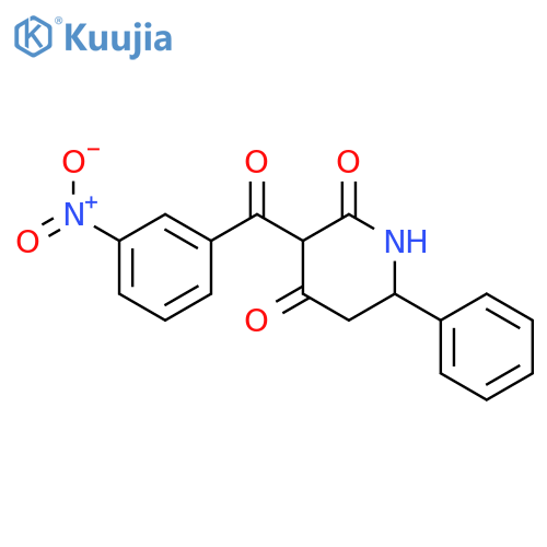 2,4-Piperidinedione, 3-(3-nitrobenzoyl)-6-phenyl- structure