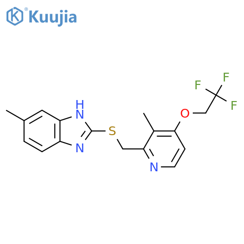 6-Methyl-2-(((3-methyl-4-(2,2,2-trifluoroethoxy)pyridin-2-yl)methyl)thio)-1H-benzo[d]imidazole structure