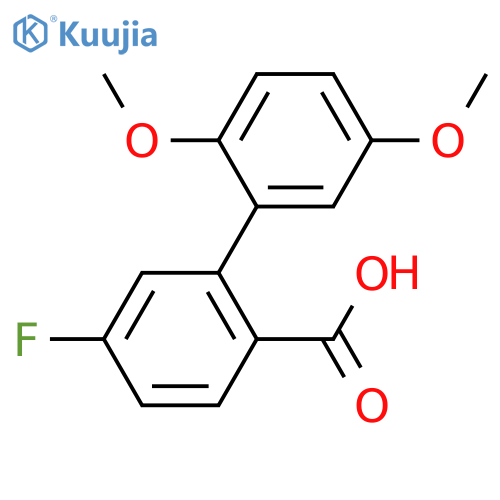 2-(2,5-dimethoxyphenyl)-4-fluorobenzoic acid structure