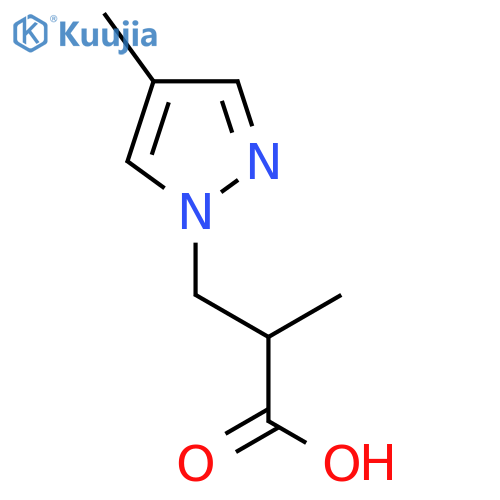 2-Methyl-3-(4-methyl-1H-pyrazol-1-yl)propanoic acid structure