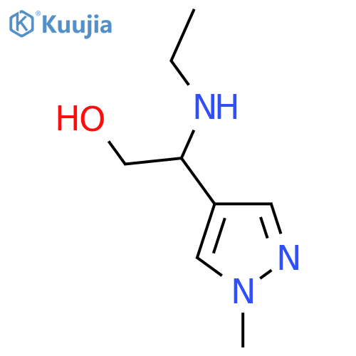 2-Ethylamino-2-(1-methyl-1H-pyrazol-4-yl)-ethanol structure